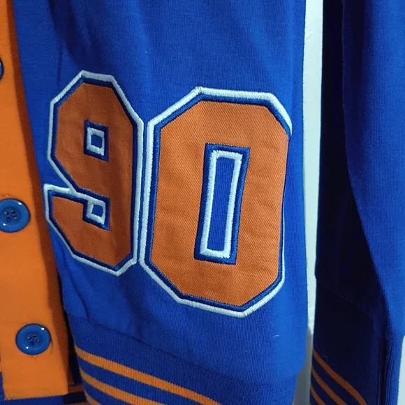 Savannah State University Men's Size Large Blue and Orange Bigboy Cardigan New - Picture 3 of 6